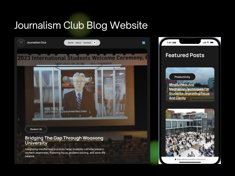 Journalism Club Blog Website
